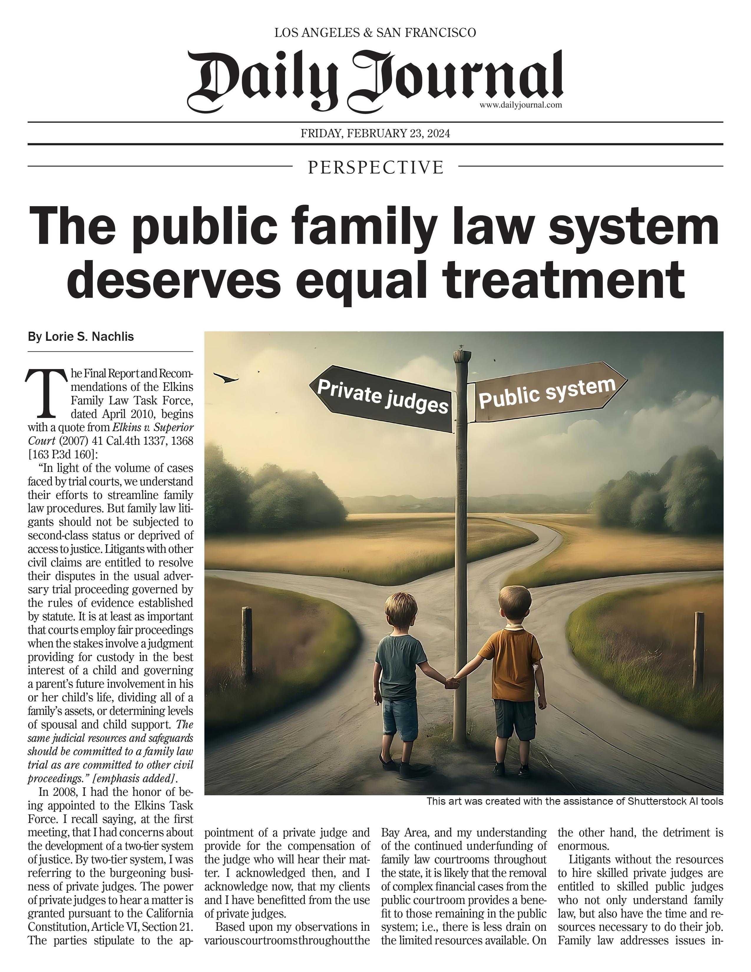 Daily Journal Article by Attorney Lorie Nachlis