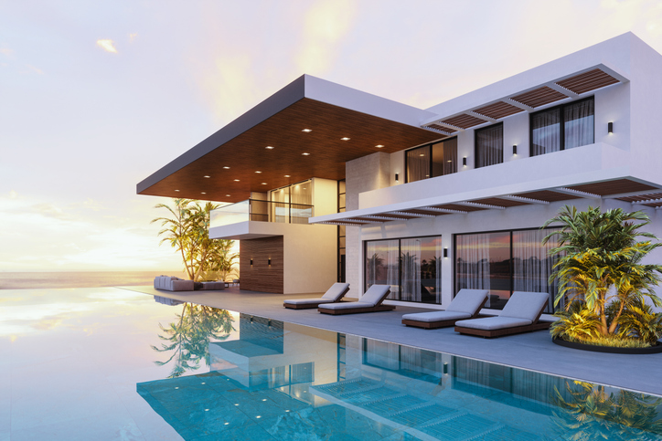luxury home with a pool
